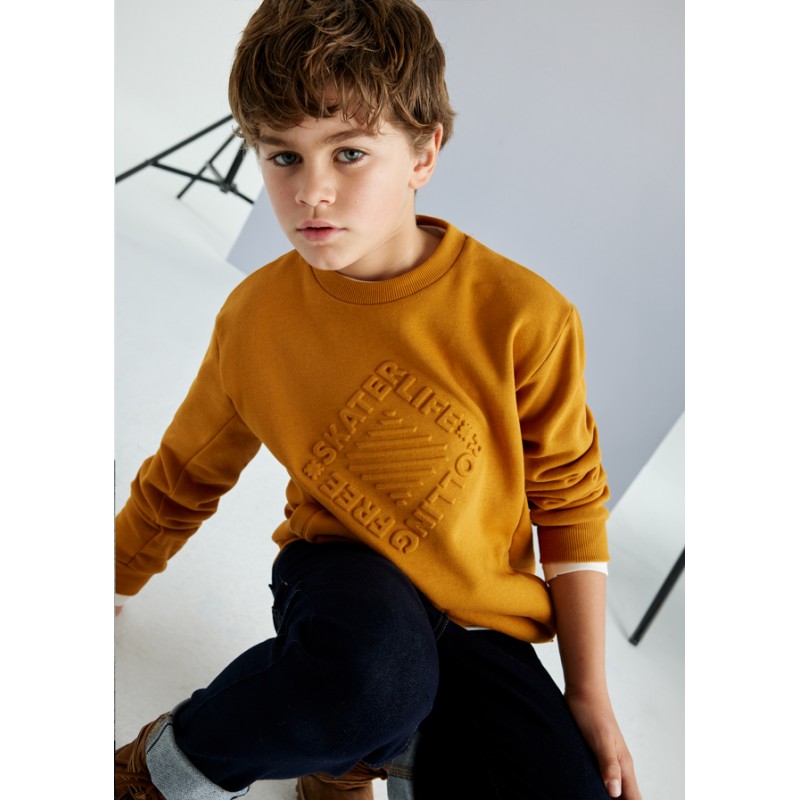 Pull embossed sans capuche