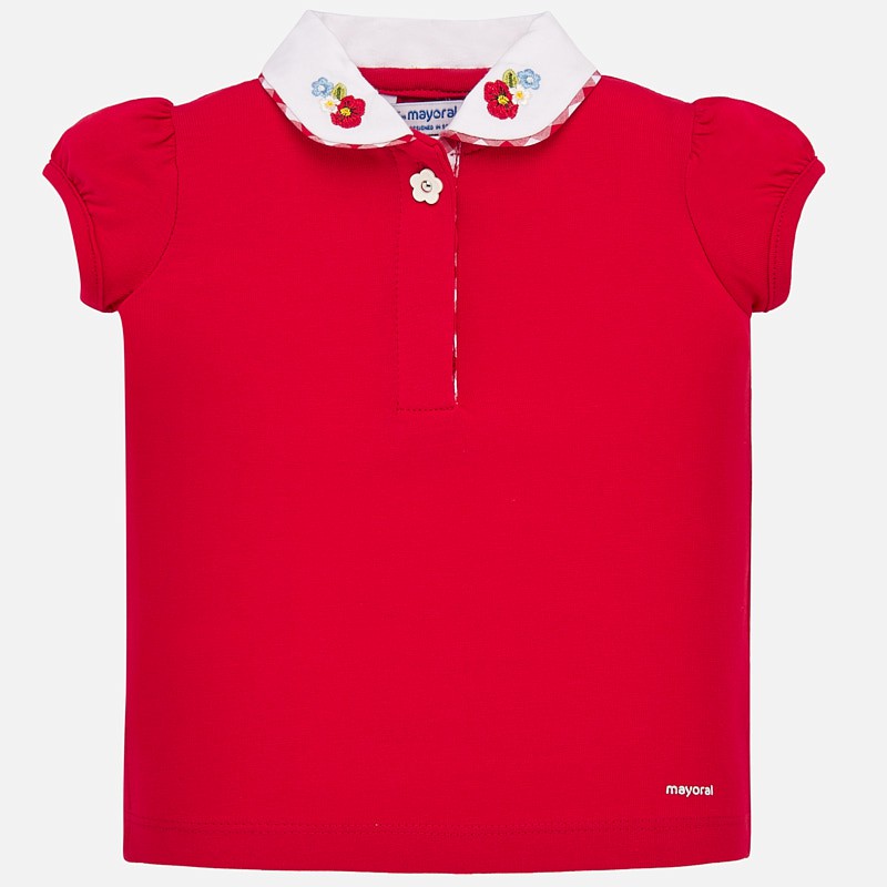 Polo Manches Courtes Broderie Bebe Fille